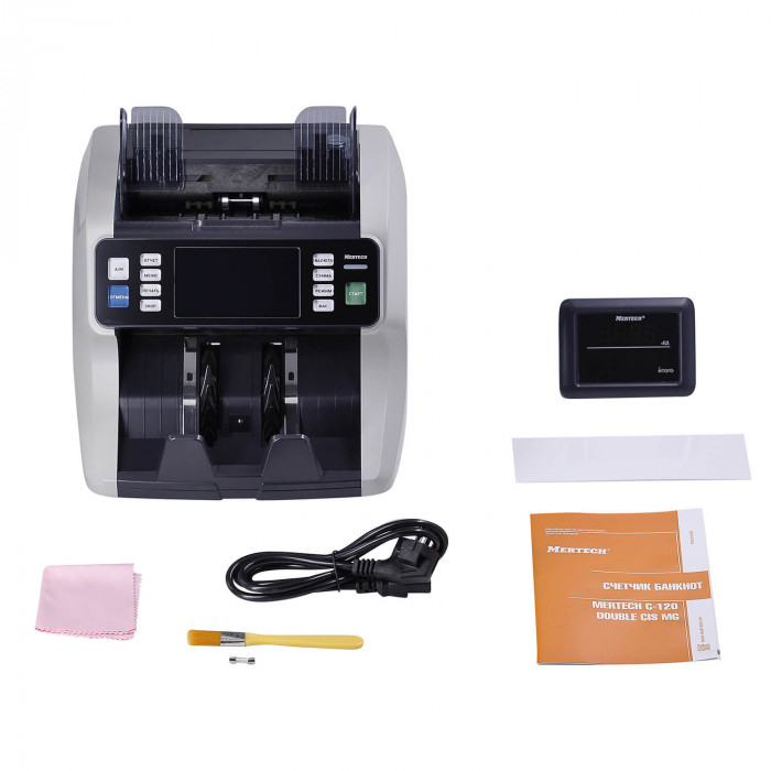 Счётчик банкнот с детектором подлинности MERTECH C-120 DOUBLE CIS MG touch screen