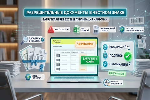 Разрешительные документы в Честном знаке: как загрузить через Excel и почему карточка не опубликовалась