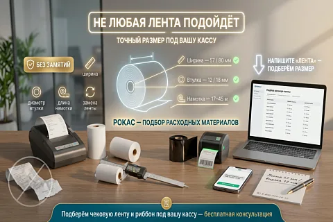 Чековая лента и риббон: как подобрать размер под вашу кассу и не переплатить