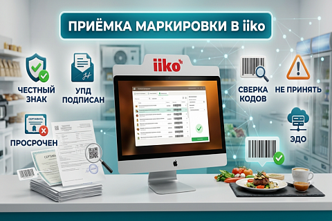 Вывод маркированных товаров из оборота в iiko «одной кнопкой» при приёмке УПД