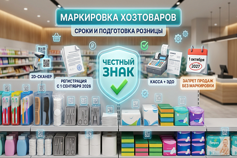 Маркировка хозтоваров и санитарно-гигиенических изделий в 2026 году: сроки, перечень и что делать рознице