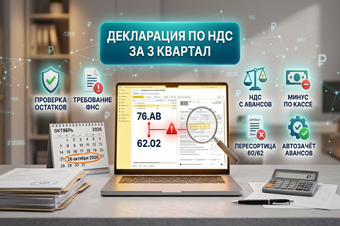 Декларация по НДС за 3 квартал 2026: что проверить в остатках перед сдачей, чтобы не получить требование от ФНС