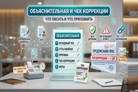 Объяснительная по чекам коррекции и предписание налоговой: что писать
