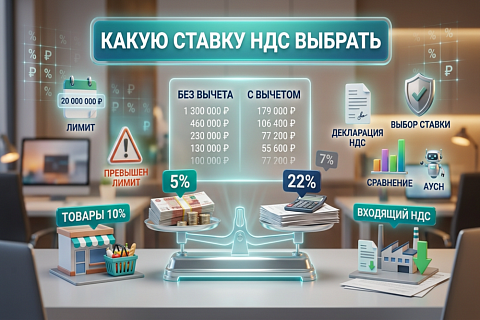Какую ставку НДС выбрать на УСН в 2026 году: 5%, 7% или 22% — калькулятор и расчёт