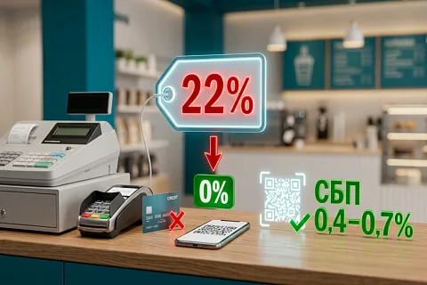 НДС 22% на комиссию эквайринга в 2026 году: почему СБП стала выгоднее для бизнеса